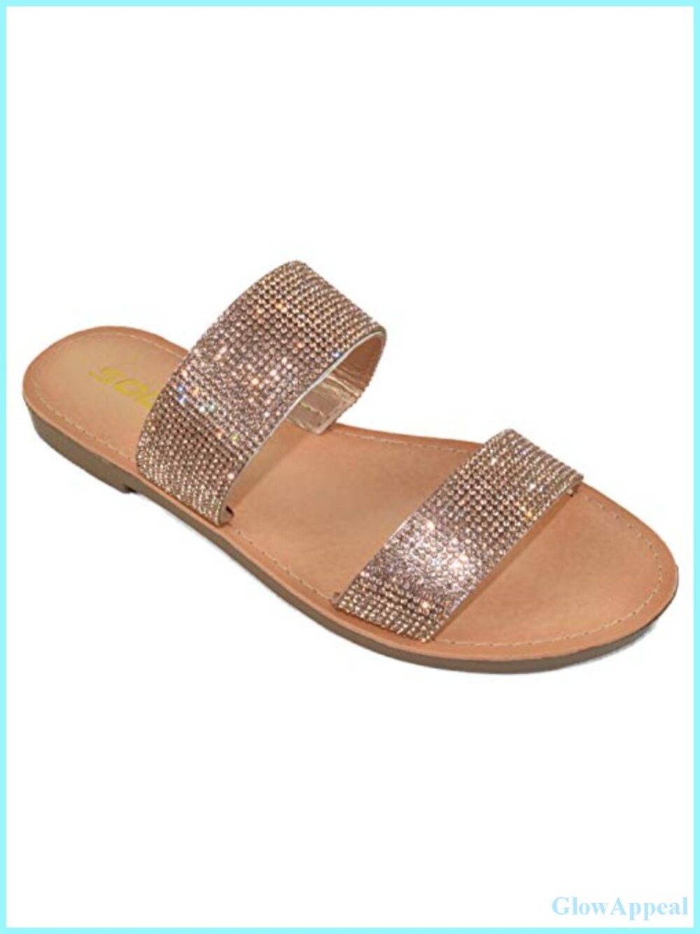 Soda Women's Slide Sandals Rhinestone Bling Double Strap Slip On